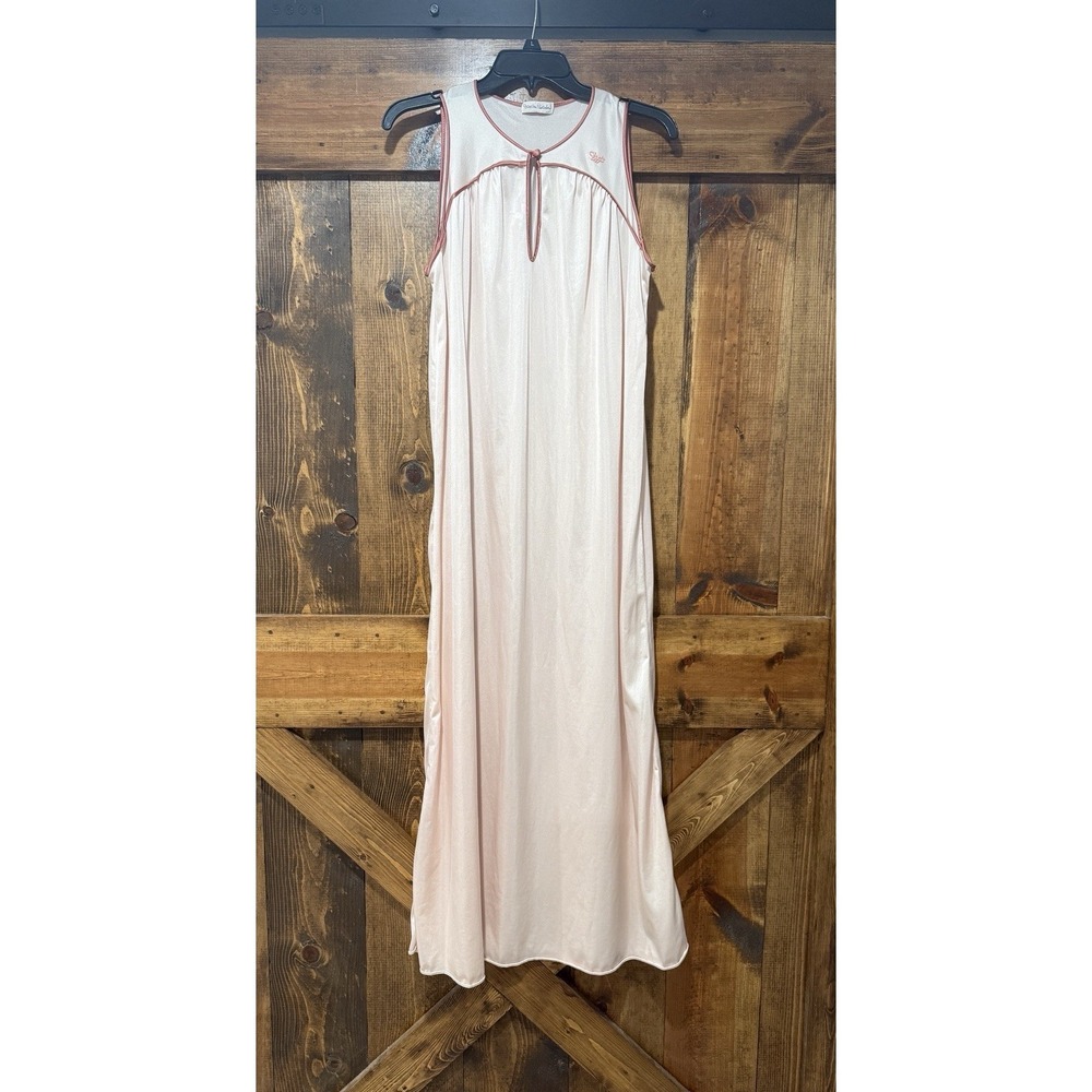 Diane von‎ Fürstenberg Vintage Satin Slip Peach Nightgown DVF Read For Size